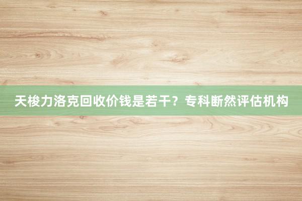 天梭力洛克回收价钱是若干？专科断然评估机构